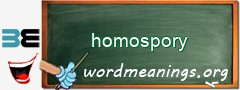 WordMeaning blackboard for homospory